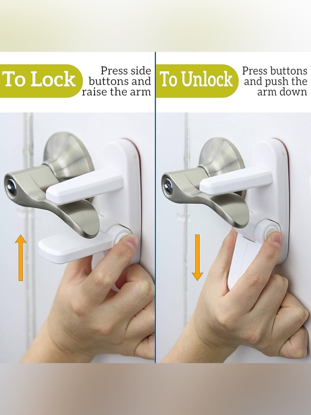 6 Pk Child Safety Door Lever Lock - Picture 2 of 8